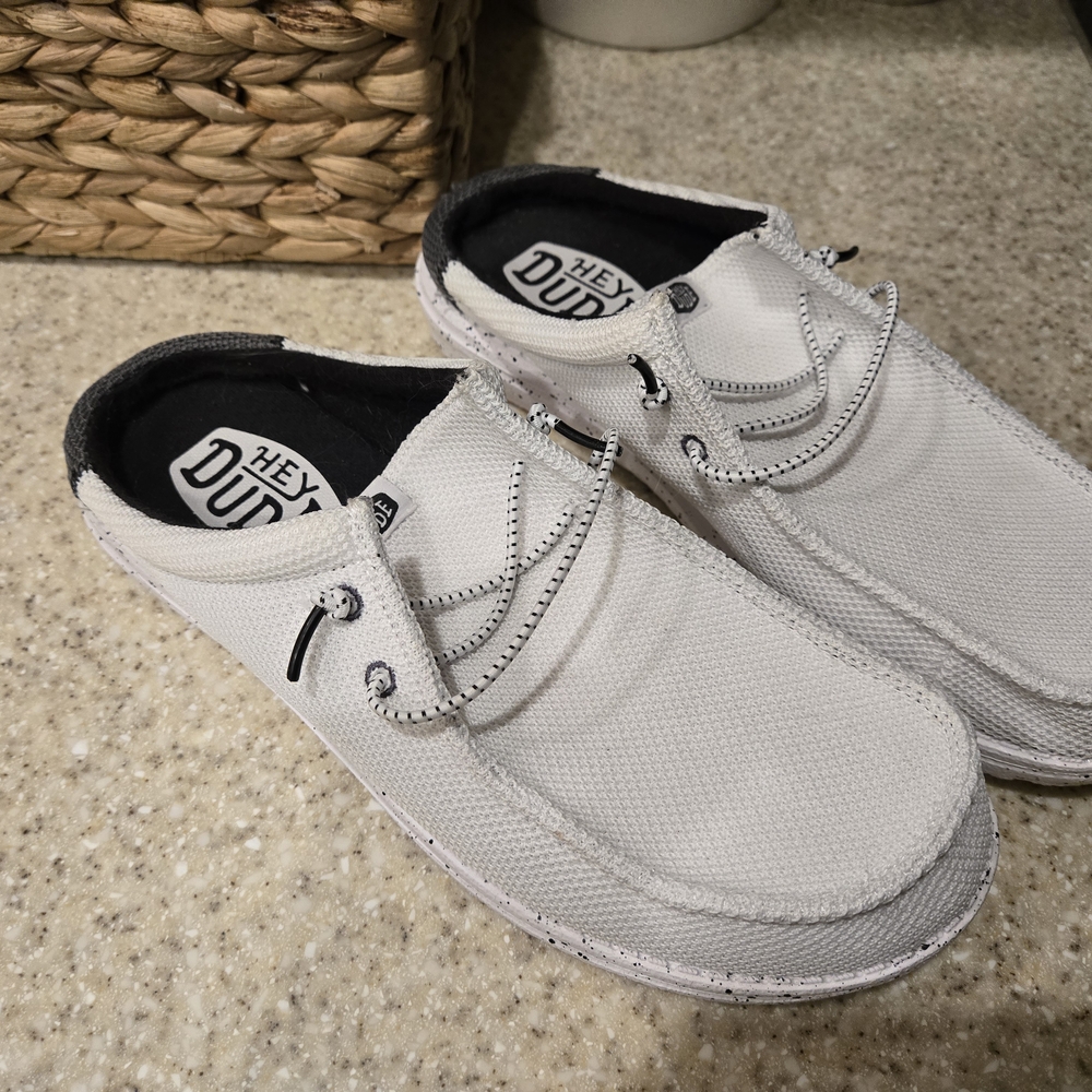 Hey Dude Men's White Slip-On Loafers